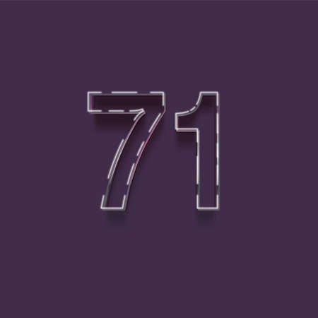 number 71 with some smooth lines in it - vector illustrationの写真素材