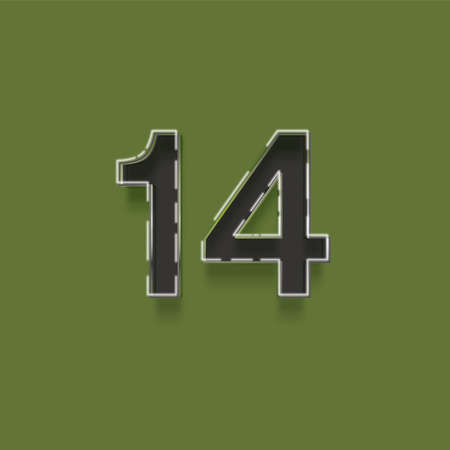 vector number four with shadow on a green background. Eps10 illustrationの写真素材