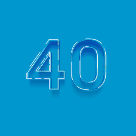 40 Years Anniversary Celebration Blue Background With Gradient Mesh, Vector Illustrationの写真素材