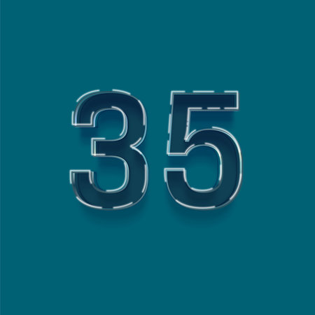 35 number with blue background, vector design template elements for your application or corporate...