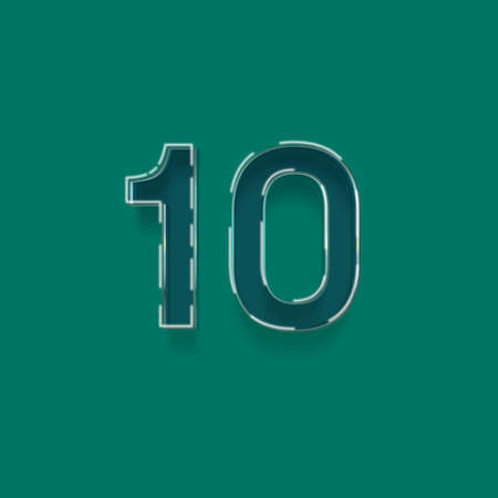 10 number on a green background. Vector illustration. Eps 10.の写真素材