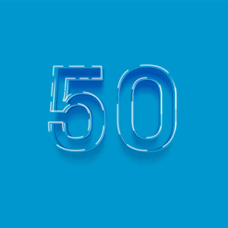 50 Years Anniversary Celebration Blue Color Vector Template Design Illustration&#xA;の写真素材
