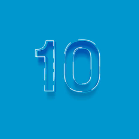 10 Years Anniversary Celebration Blue Background With Gradient Mesh, Vector Illustrationの写真素材