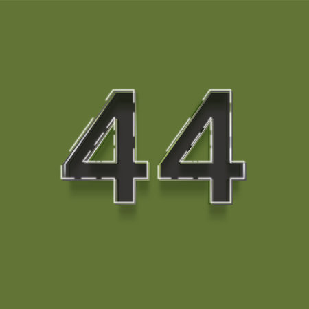 64 number with shadow on green background. Eps 10 vector file.