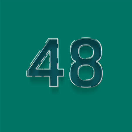 42 number with shadow and light green background, vector design elements.の写真素材