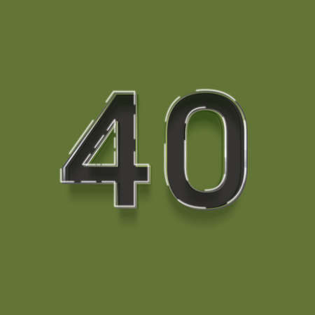4.0 number with shadow on green background. 3d illustrationの写真素材