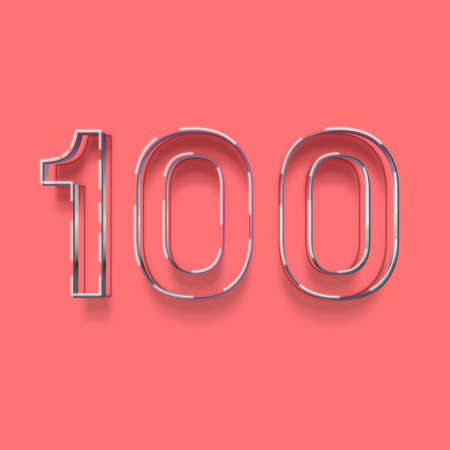 10000 number. Realistic 3d render of 10000 number isolated on pink background.の写真素材