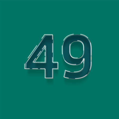 49 number with shadow effect on green background. Vector eps10の写真素材