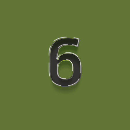 Metal alphabet symbol for web or writing, isolated on green background.