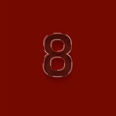 Number 8 on a red background. Vector illustration. Eps 10の写真素材