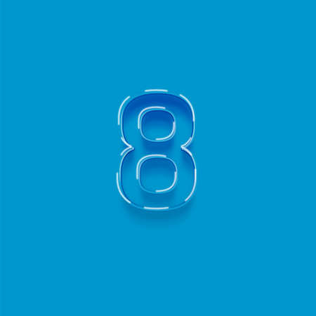 8 number with blue background. Vector design template elements for your application or corporate identity.の写真素材