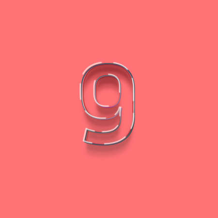 Alphabet letter G uppercase. Pink background. 3d renderingの写真素材