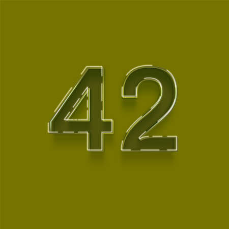 42 number with shadow and green background, vector design template elements for your application or corporate identity.の写真素材