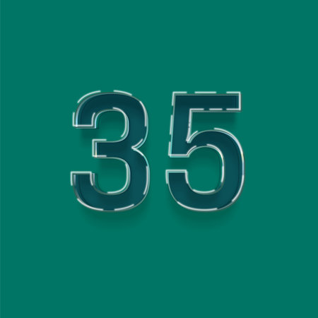 35 Years Anniversary Celebration Number Vector Template Design Illustration Green Background
