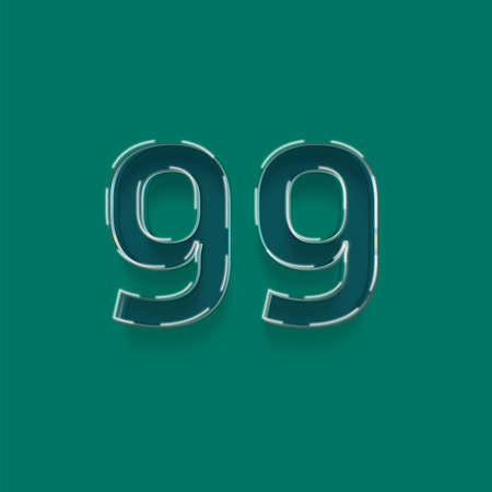 99 number, vector illustrationの写真素材