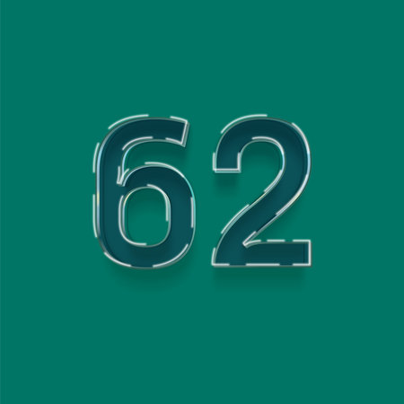 52 number with green background and shadow - vector eps10 illustration