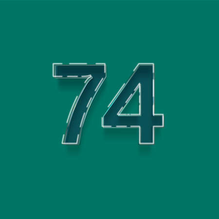 Number 74 from a typeset, vector eps10 illustration.の写真素材