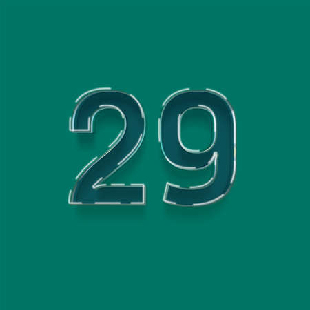 20 Years Anniversary Celebration Number Vector Template Design Illustration Blue Green Backgroundの写真素材