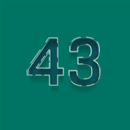 45 number with shadow effect in green background. Vector graphic illustration.の写真素材