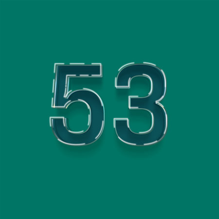 55 number with shadow effect isolated on green background. Vector illustration.の写真素材