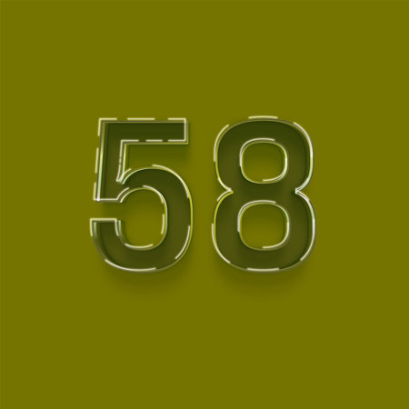 55 number with shadow on green background. Eps 10 vector file.の写真素材