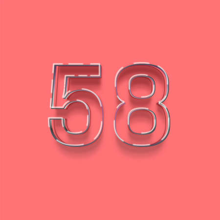 55 number with shadow and pink background, 3d rendering. Computer digital drawing.の写真素材