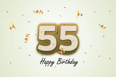 Happy Birthday 55 3D number 55, Beautiful greeting cards, and poster invitation T-shirt print modern...