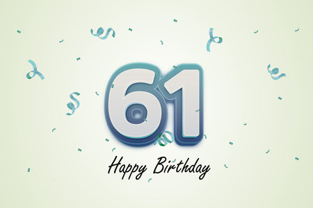 Happy Birthday celebration with confetti and ribbons. Vector illustration.