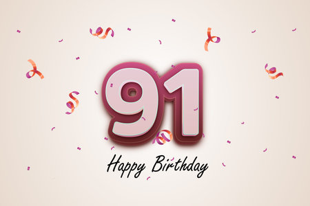 19th Birthday Celebration Design with Colorful Confetti and Ribbon.