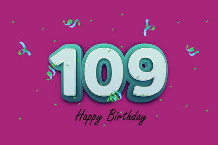 anniversary celebration greeting card. 3d number with confetti and ribbons. Vector Illustration