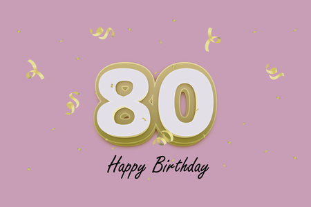 80 Years Anniversary Celebration Gold Number Vector Template Design Illustration. 80th Anniversary...
