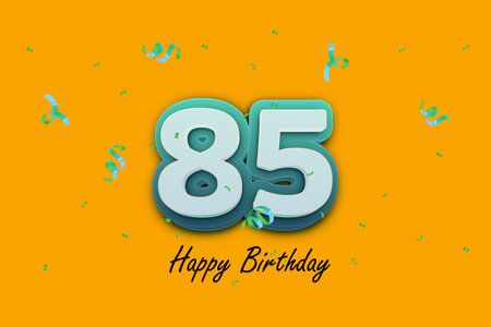 85 Years Birthday Celebration Design with Colorful Confetti. 85th Anniversary Vector Template Design