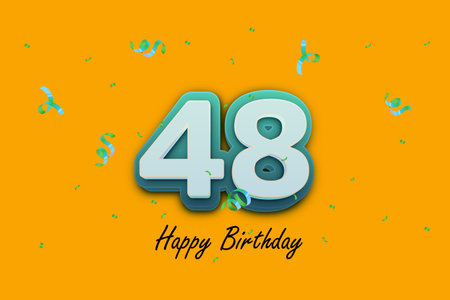 48 Years Birthday Celebration. Anniversary Vector Template Design Illustration with Colorful...