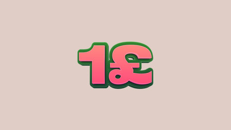 1 Pound 3D number 1 pound symbol Great discount sale banner design in 3d illustration background,...