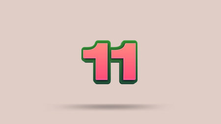 11 3D number 11 symbol Great discount sale banner design in 3d illustration background, sale Off...