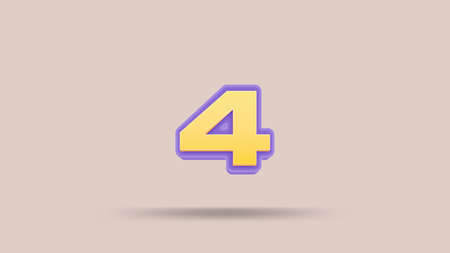 4 3D number 4 symbol Great discount sale banner design in 3d illustration background, sale Off shopping bag and gift design elements. scene 3d big offer Special Label, Sticker, Tag.の写真素材