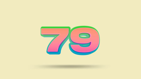 79 3D number 79 symbol Great discount sale banner design in 3d illustration background, sale Off...