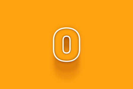 Yellow 3d number 0 isolated on yellow background coupon 0 3d numbers rendering discount collection for your unique selling poster, banner ads, Christmas, Xmas sale and moreの写真素材