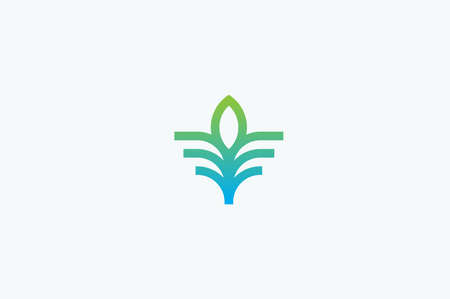 Green Leaf Icon Vector Illustrations logo flower vector, Green Eco Leaf Logo vector template. Growth natural plant icon decorationのイラスト素材