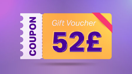 52 Pound coupon promotion sale for website, internet ads, social media.Big sale and super sale coupon code Pound 52 discount gift voucher coupon vector illustration summer offer ends weekendのイラスト素材