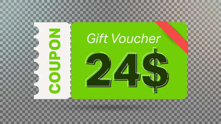24$ coupon promotion sale for website, internet ads, social media. Big sale and super sale coupon code $24 discount gift voucher with coupon vector illustration summer offer ends weekend holidayのイラスト素材