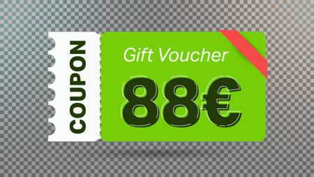 88 euro coupon promotion sale for website, internet ads, social media.Big sale and super sale coupon code euro 88 discount gift voucher coupon vector illustration summer offer ends weekendのイラスト素材