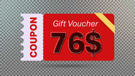 76$ coupon promotion sale for website, internet ads, social media. Big sale and super sale coupon code $76 discount gift voucher with coupon vector illustration summer offer ends weekend holidayのイラスト素材