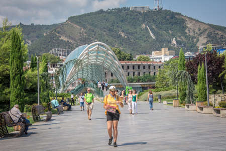 The Bridge of Peace, Tbilisi, Georgia, 25th August 2018, editorial use onlyのeditorial素材