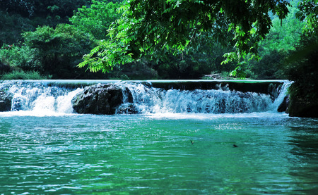 Spring waterfallの写真素材