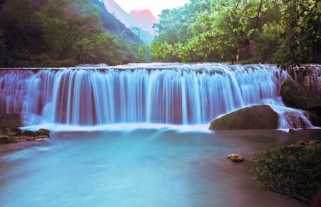 Spring waterfallの写真素材