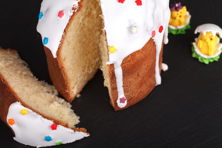 Easter cake on a slate stand