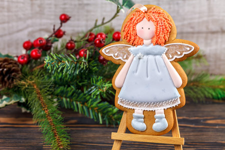 Sweet, honey-gingerbread cookies, as a decoration of the Christmas table
