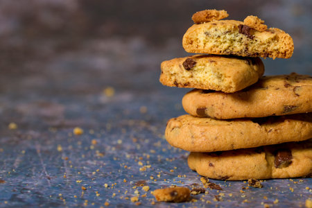 Chocolate chip cookies. Menu concept