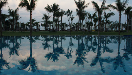 swimming pool at dawnのeditorial素材